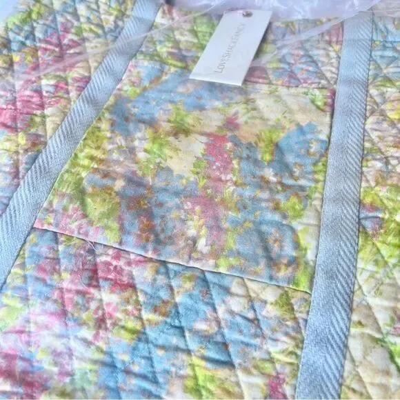 LoveShackFancy Quilted Cotton Henderson Tote Pastel Fields NWT MSRP $195